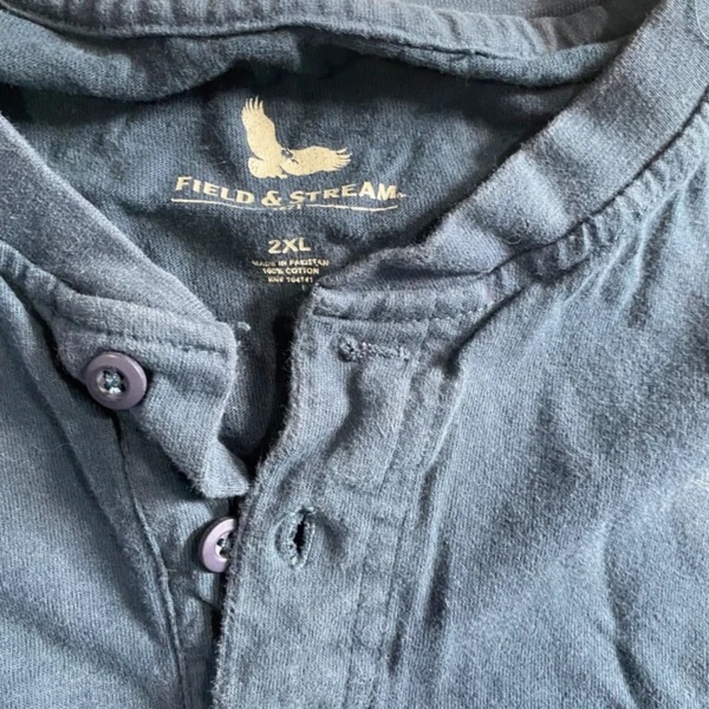 Field & Stream Men's Long Sleeve Henley - Navy Blue - Picture 3 of 4